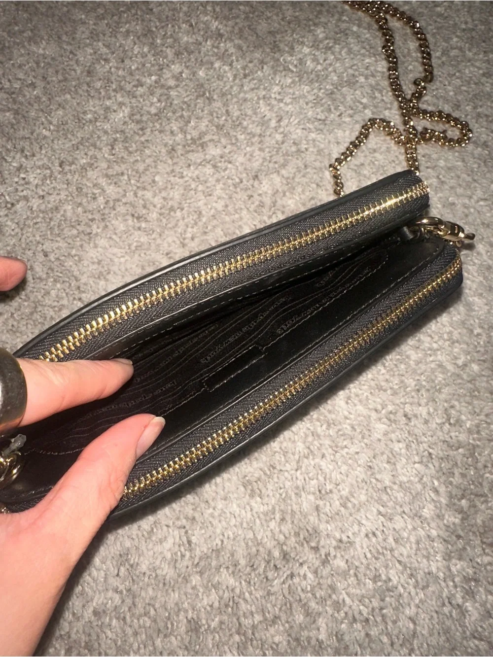 kate spade Black Pebbled Leather Crossbody with Gold Hardware